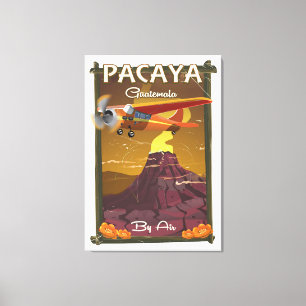 Toile Affiche de voyage du volcan Pacaya Guatemala