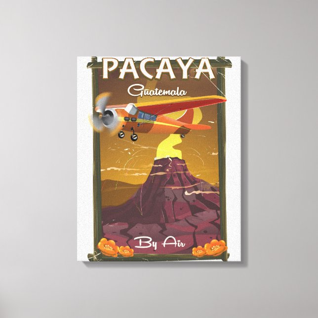 Toile Affiche de voyage du volcan Pacaya Guatemala (Recto)