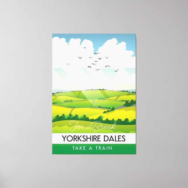 Toile Affiche de voyage du Yorkshire Dales. (Recto)
