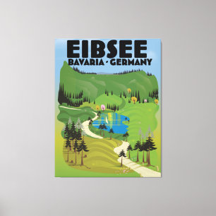 Toile Affiche de voyage Eibsee Allemagne.