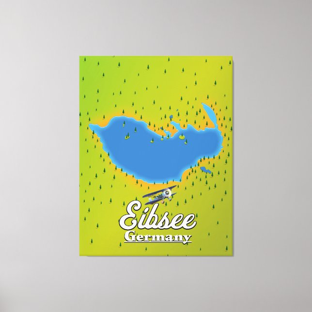 Toile Affiche de voyage Eibsee Allemagne. (Recto)