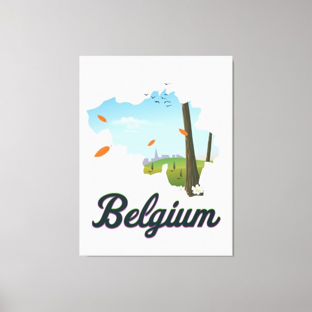Toile Affiche de voyage en Belgique. (Recto)