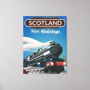 Toile Affiche de voyage en Écosse en locomotive