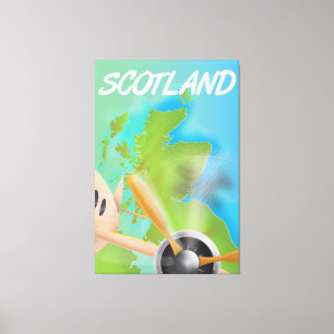 Toile Affiche de voyage en Écosse par avion