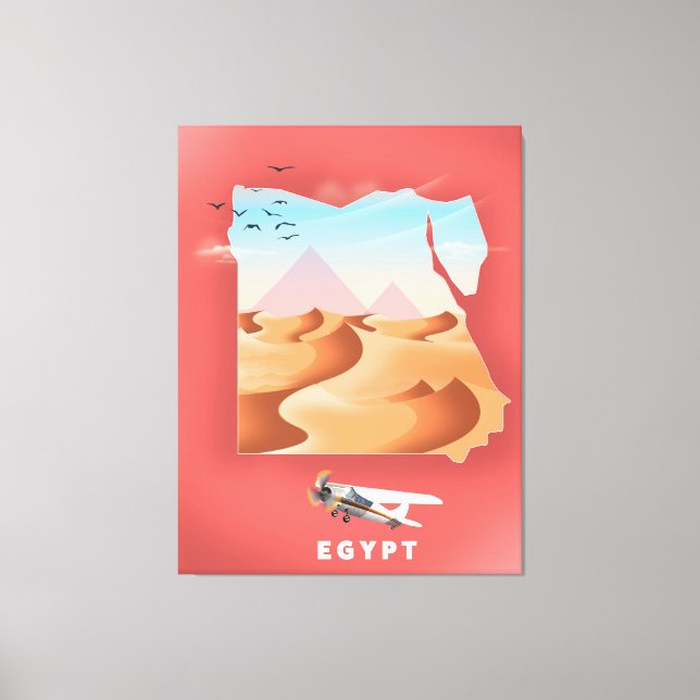 Toile Affiche de voyage en Egypte (Recto)