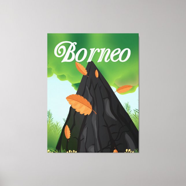Toile Affiche de voyage en forêt tropicale de Bornéo (Recto)