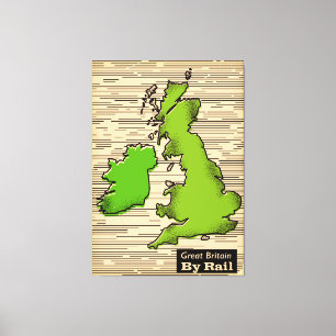 Toile Affiche de voyage en Grande-Bretagne par chemin de