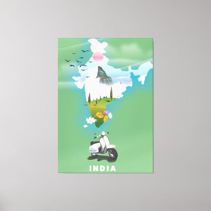Toile Affiche de voyage en Inde