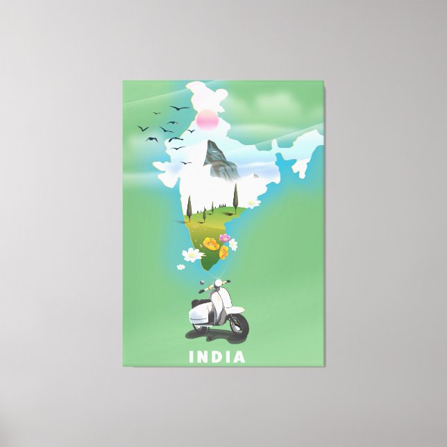 Toile Affiche de voyage en Inde (Recto)