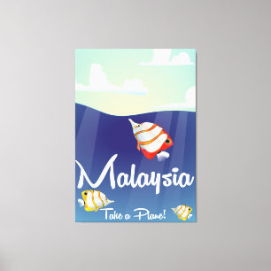 Toile Affiche de voyage en Malaisie