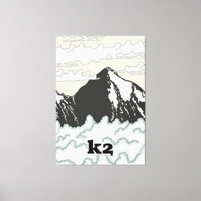 Toile Affiche de voyage en montagne K2 (Recto)