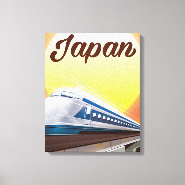 Toile Affiche de voyage en train à grande vitesse du Jap (Recto)