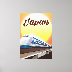 Toile Affiche de voyage en train à puce du Japon