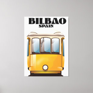 Toile Affiche de voyage en tramway à Bilbao Espagne