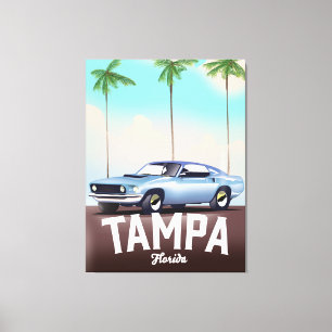 Toile Affiche de voyage en voiture à Tampa Floride
