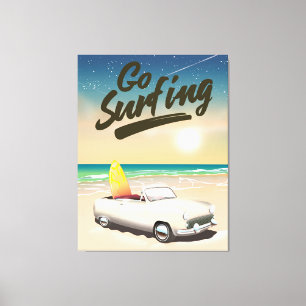 Toile Affiche de voyage Go Surfing !