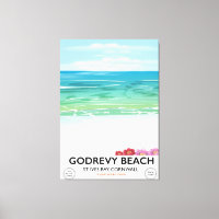Affiche de voyage Godrevy Beach St Ives Bay, Corno