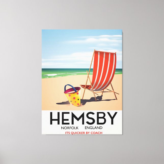 Toile Affiche de voyage Hemsby Norfolk (Recto)