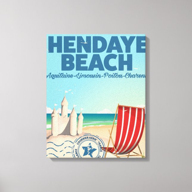 Toile Affiche de voyage Hendaye Plage France (Recto)