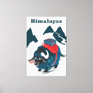 Toile Affiche de voyage Himalayas Vintage