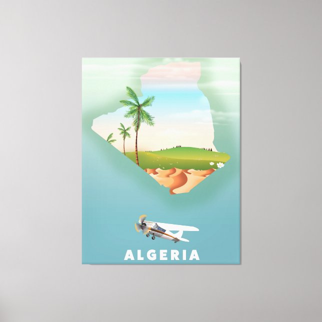 Toile Affiche de voyage illustrée de l'Algérie. (Recto)