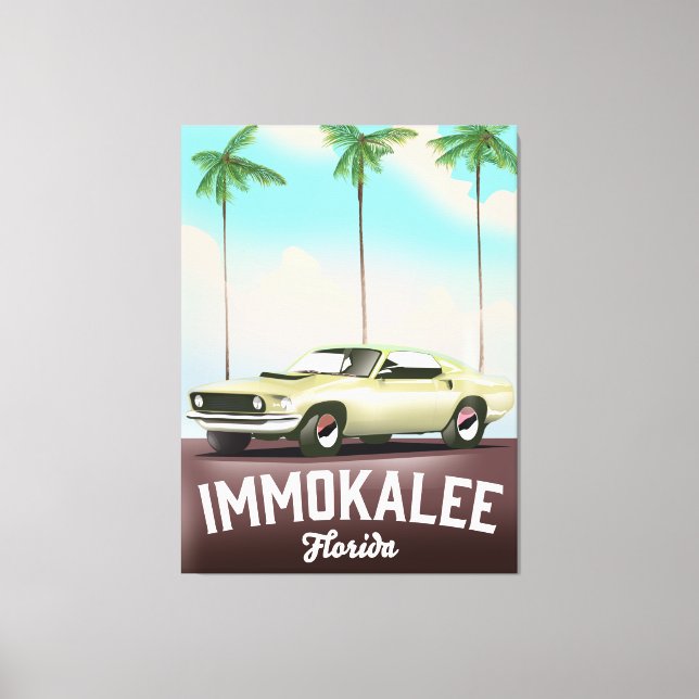 Toile Affiche de voyage Immokalee Floride Supercar (Recto)