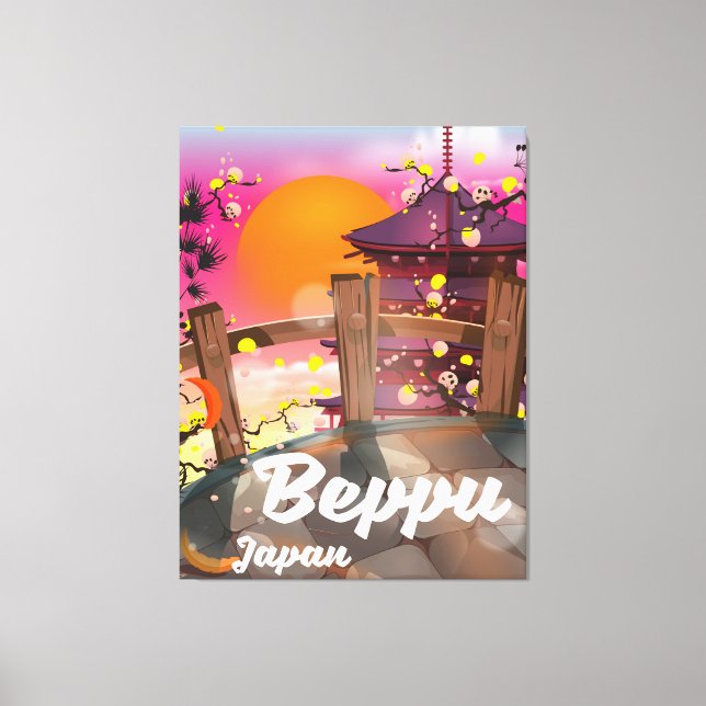 Toile Affiche de voyage japonaise Beppu (Recto)