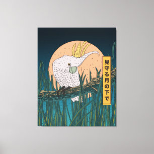 Toile Affiche de voyage japonaise Cacatoès