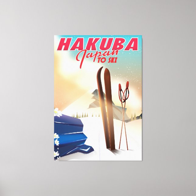 Toile Affiche de voyage japonaise Hakuba. (Recto)