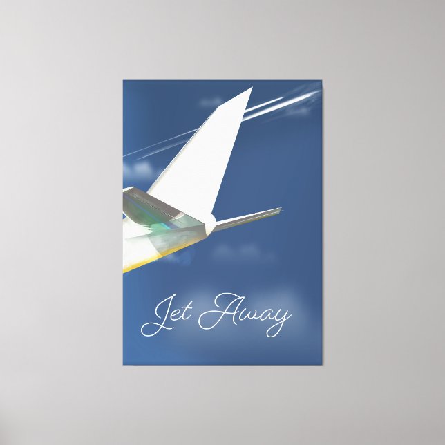 Toile Affiche de voyage Jet Away. (Recto)