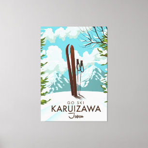 Toile Affiche de voyage Karuizawa Japon ski