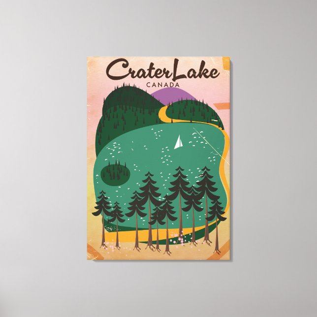 Toile Affiche de voyage lac de cratère Canada (Recto)