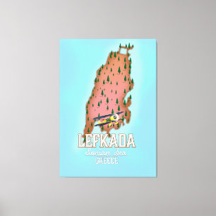 Toile Affiche de voyage Lefkada Grèce.