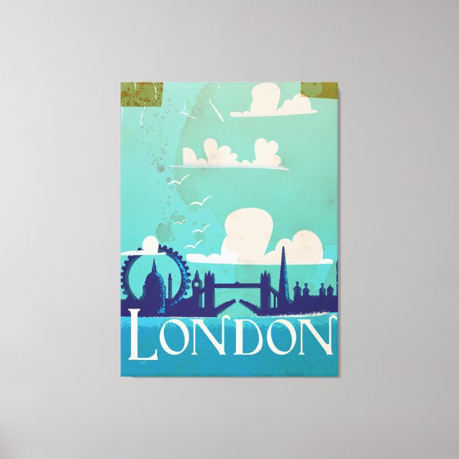 Toile Affiche de voyage londonienne (Recto)