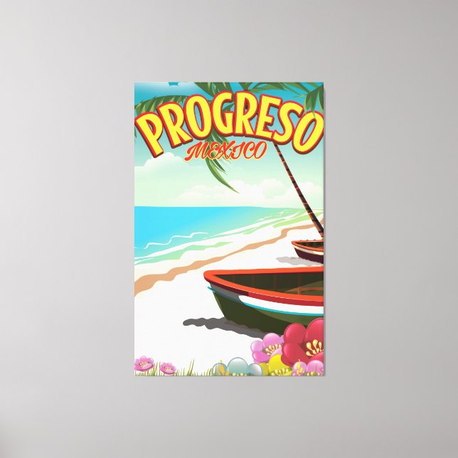Toile Affiche de voyage mexicaine Progreso (Recto)