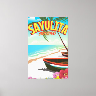 Toile Affiche de voyage mexicaine Sayulita