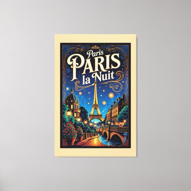 Toile Affiche de voyage Paris,  (Recto)