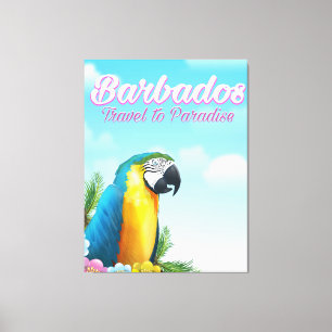 Toile Affiche de voyage Perroquet de la Barbade