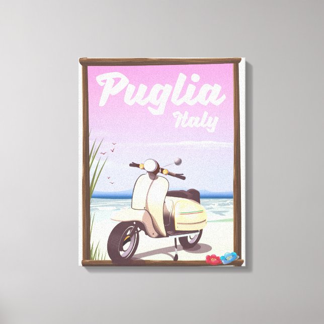 Toile Affiche de voyage Pouilles Italie. (Recto)