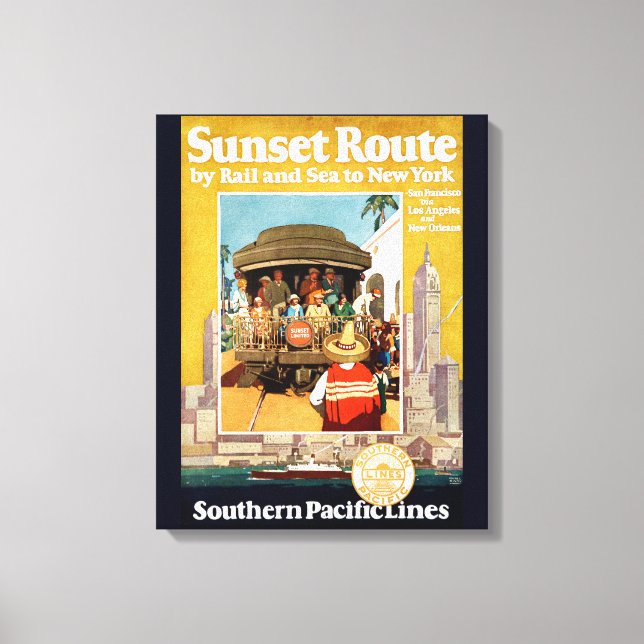 Toile Affiche De Voyage Pour La Route Du Coucher De Sole (Recto)