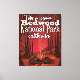 Toile Affiche de voyage pour le parc national de Redwood