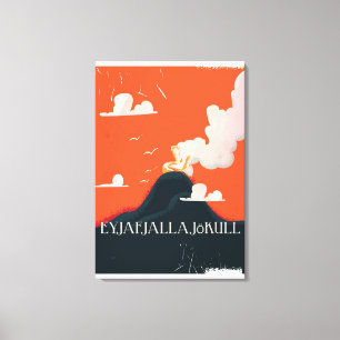 Toile Affiche de voyage pour le volcan Eyjafjallajökull