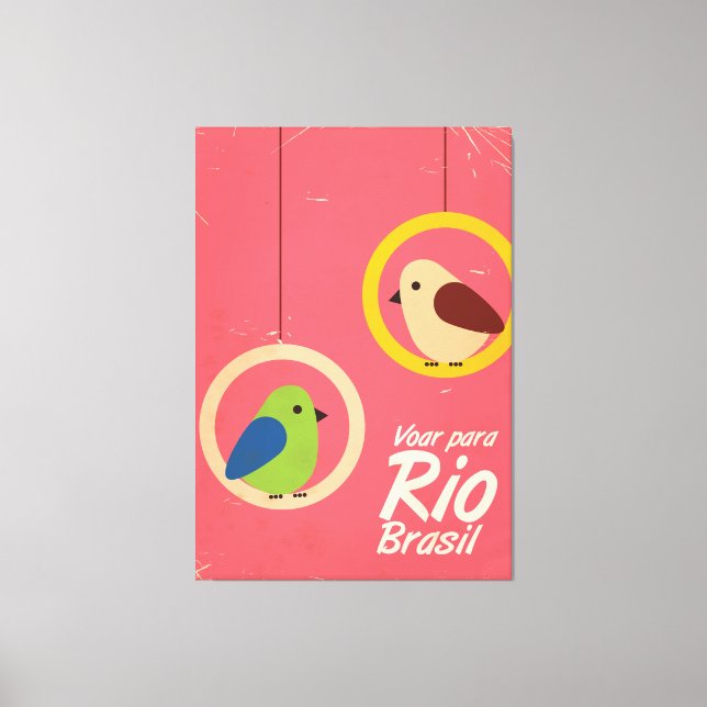 Toile Affiche de voyage pour voler à Rio, Brésil. (Recto)
