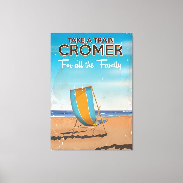 Toile Affiche de voyage Prendre un train pour Cromer. (Recto)