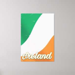 Toile Affiche de voyage rétro du drapeau national d'Irla