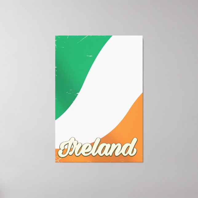 Toile Affiche de voyage rétro du drapeau national d'Irla (Recto)