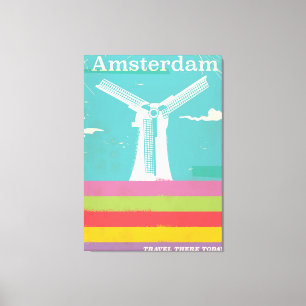 Toile Affiche de voyage rétro vintage Amsterdam