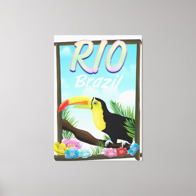 Toile Affiche de voyage Rio Brésil Toucan (Recto)