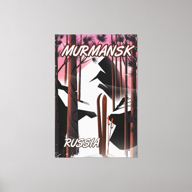 Toile Affiche de voyage russe de Mourmansk (Recto)