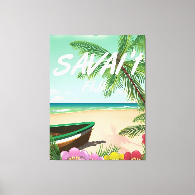 Toile Affiche de voyage Savai'i Fiji Samoa (Recto)